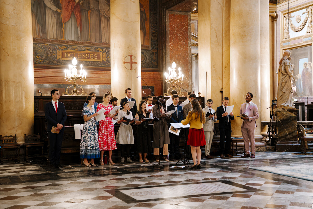 Choristes d'Exultemus lors d'un mariage